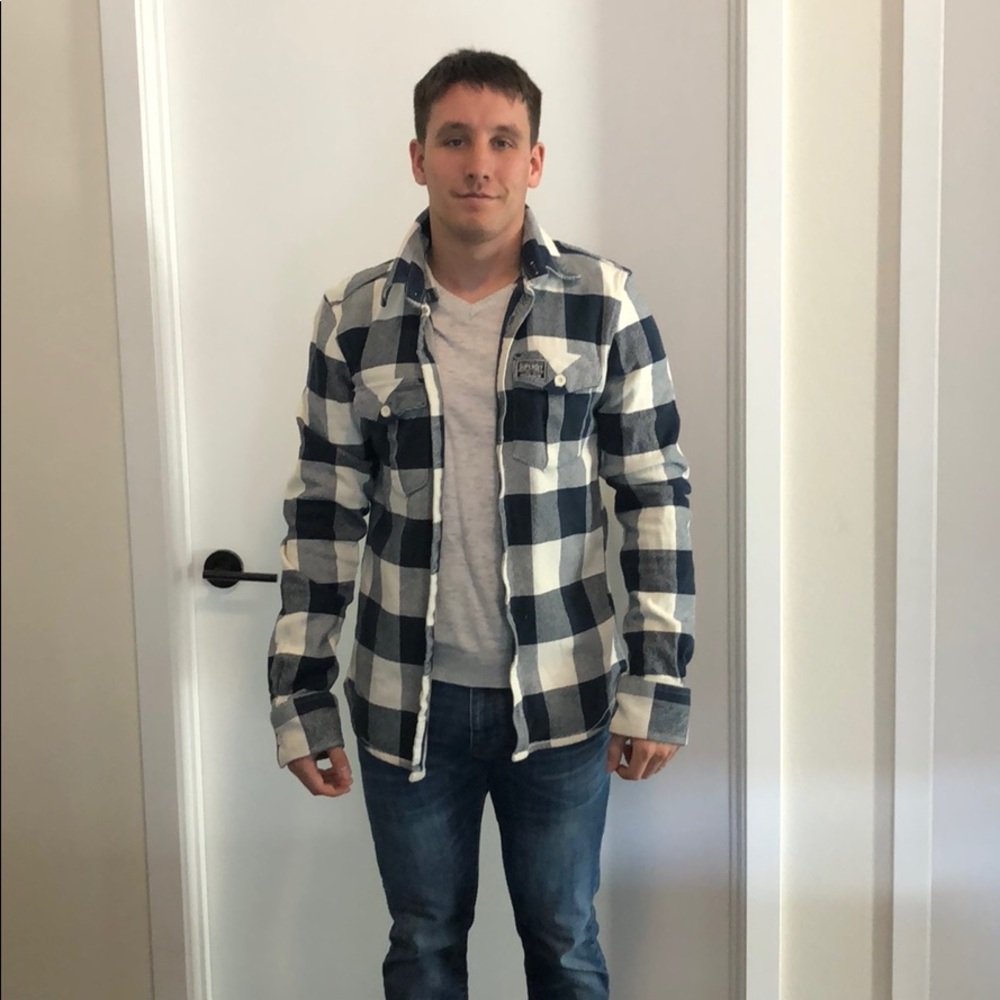 Blue and White flannel